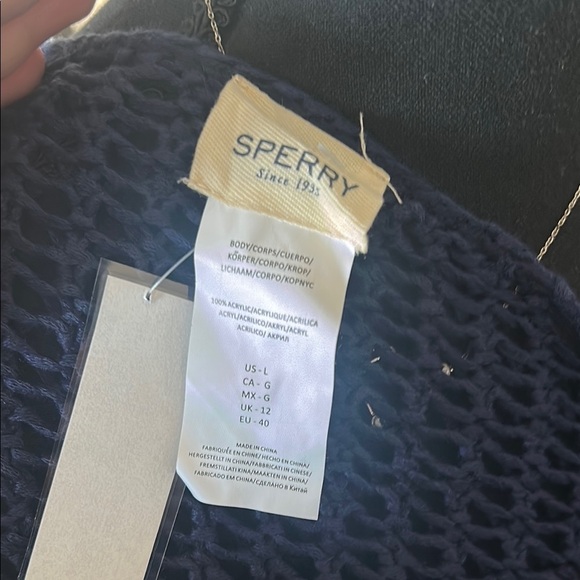 Sperry Navy Scoop Neck Sweater - Picture 2 of 5